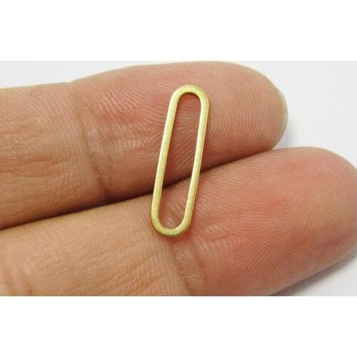 100pcs Brass charms 19x5x1mm Long oval Raw brass findings R179