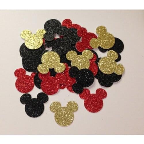 Glitter Mouse head confetti- kids birthday party children baby shower Table decor scrapbook Confettis