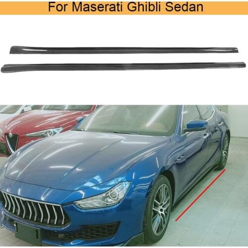Car Side Skirts Apron Lip Bodykit For Maserati Ghibli Base Sedan 4-Door 2018 2019 Carbon Fiber Side Door Bumper Skirts Body Kits