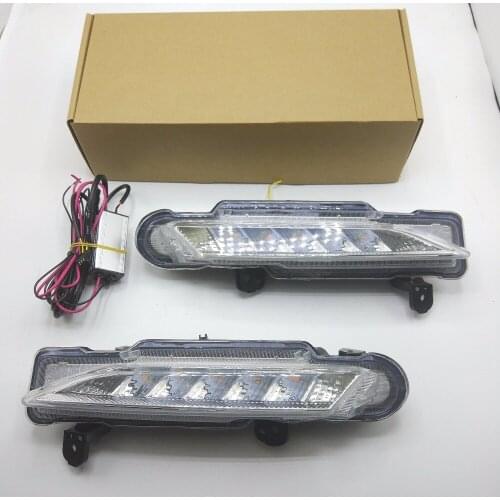 12V 1 set LED DRL for Toyota Yaris 2017 2018 2019 foglight Daylight car light Waterproof with turn siganl car accessories