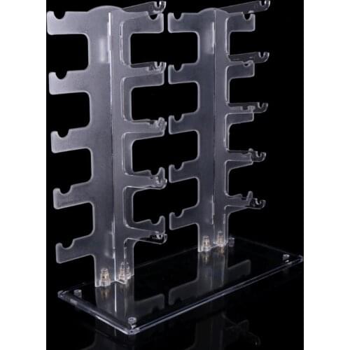 Two Row Sunglasses Rack 10 Pairs Glasses Holder Display Stand Transparent