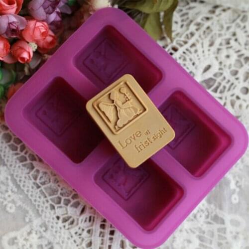 Ree shipping handmade soap silica gel mould candle soap mould silicone mold for DIY prayer angel 4 holes