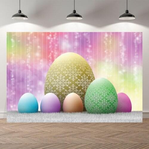 SeekPro Easter Bunny Bokeh Backdrops Child Birthday Party Sparkling Star Eggs photo Background Photography Backdrop
