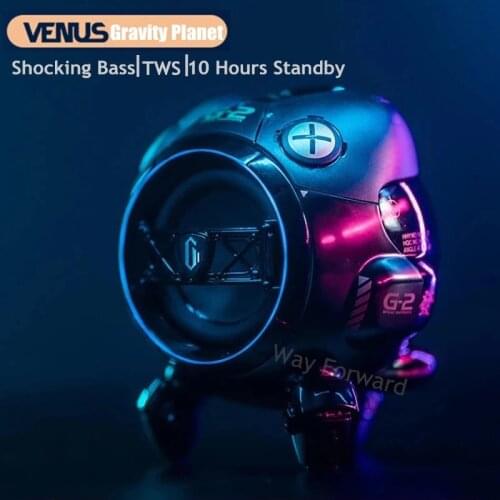 Gravastar Subwoofer Portable Bluetooth Speaker Wireless Stereo Heavy Bass Column Mini Loudspeaker LED Metal Boombox Music Player