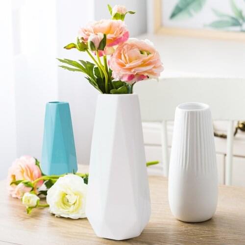 Ins Nordic ceramic vase small fresh hydroponic flower arrangement simple white modern Nordic living room home decoration ornamen