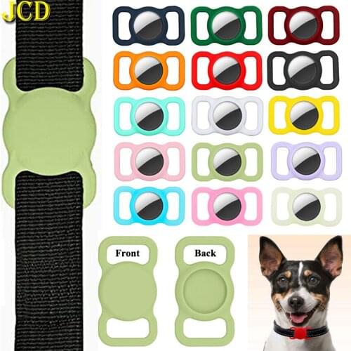 JCD 1PCS Silicone Protective Sleeve For Apple Airtags Pet Dog Cat Positioning Tracker Collar Cover Anti-lost Protective Case