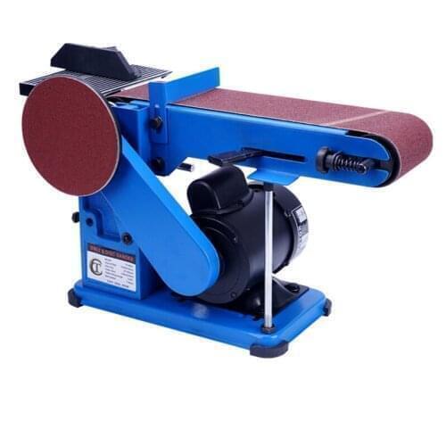 220V Small Abrasive Belt Machine Multi-Function DIY Abrasive Disc Machine Desktop Sharpening Woodworking Metal Grinding Machine