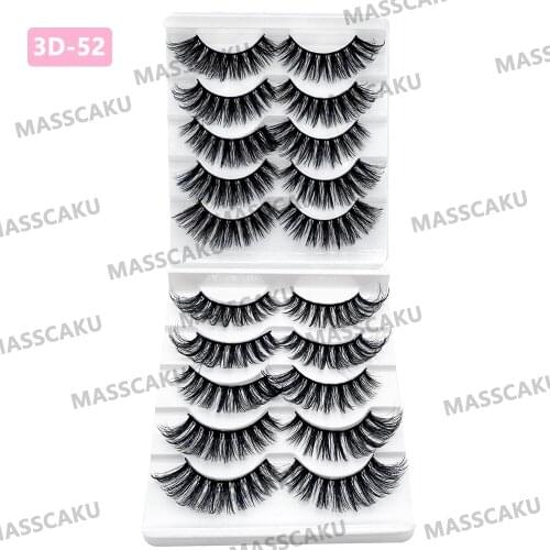 MASSCAKU 5 pairs 15-20mm natural 3D false eyelashes fake makeup kit Mink Lashes extension mink eyelashes maquiagem
