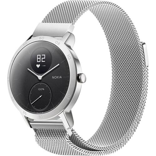 Stainless Steel Milanese Loop Quick Release Wrist Bands for Nokia Withings Steel HR DU55