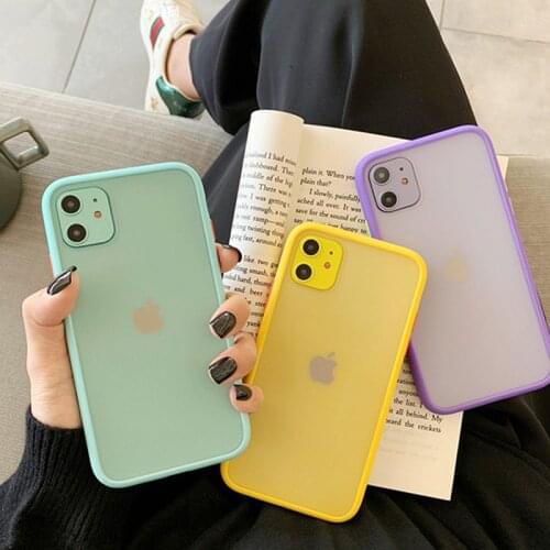 Mint Hybrid Matte Phone Case For iPhone 12 11 Pro Max X XR XS Max 6 6S 8 7 Plus Clear Soft TPU Silicone Bumper Shockproof Cover