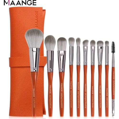 MAANGE Pro 5/10pcs Makeup Brushes Set Make Up Powder Brush Pinceaux maquillage Beauty Cosmetic Tools Kit Eyeshadow Lip Brush Bag