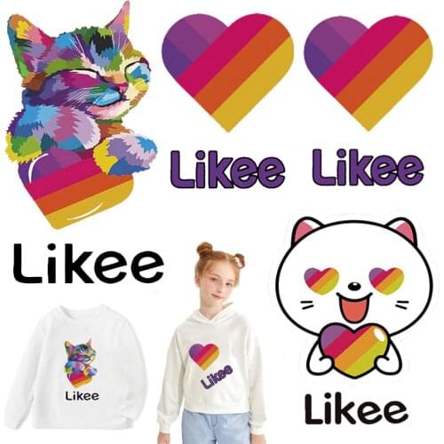Likee patch Iron on transfer patch for clothing stripe transfer ironing Parch нашивки T shirt thermo Stickers on clothes