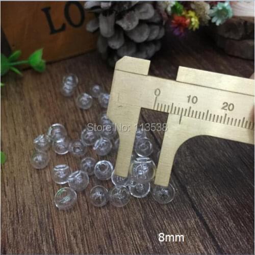 2016 New arrival Free shipping 50pieces per lot 8mm glass globe with 3mm hole Glass bottle empty vial pendant jewelry findings