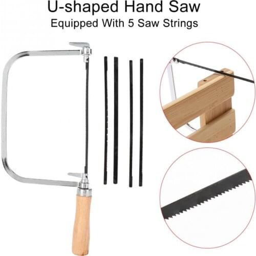 Adjustable Cutting Tool U-shaped Loaf Cutter Saw Wood Handle Saw Strings 7 inch Pull Flower Woodworking Jewelry Tool