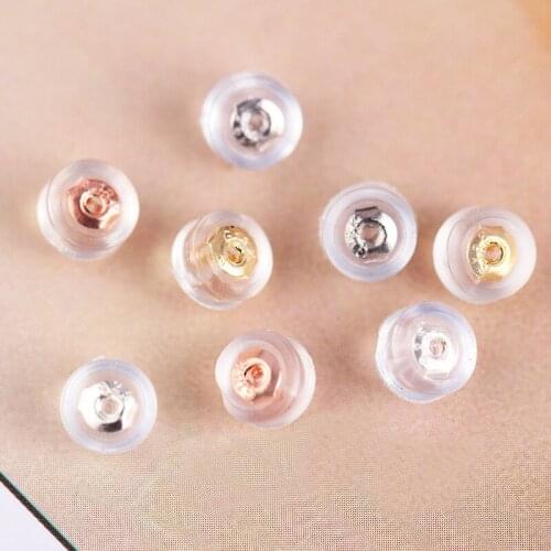 20 PCS High Quality 5mm Silicone Earrings Accessories Ear Plugging Earring Back Stopper G18k