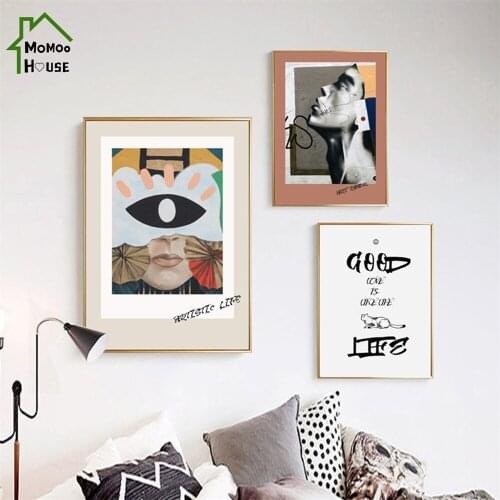 Nordic Graffiti Canvas Painting Colorful Man and Geometric Pattern Poster and Print Picture Wall Art Decorations Home Decor