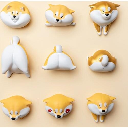 Blind Random Box Toys Lot Dog Stuck In The Hole Shiba Inu Refrigerator Magnet Figure Surprise Anime Guess Doll 5Pcs/Set