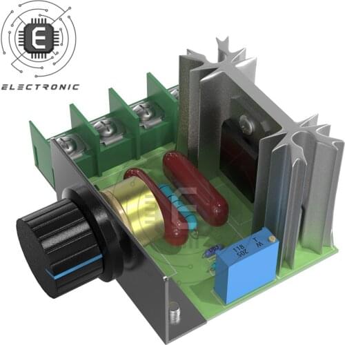 AC 220V 2000W High Power SCR Voltage Regulator Dimming Dimmers Motor Speed Controller Governor Module W/ Potentiometer