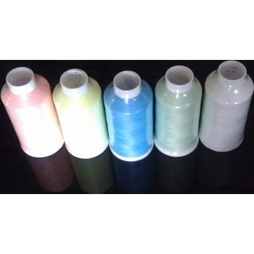 Glow thread 2500 yards /cone Glow In The Dark Embroidery Thread, Luminous thread