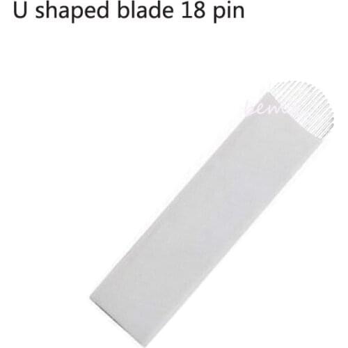 Tattoo needle 100pieces 18pin U Sterilized Stainless Steel 3D tattoo Embroidery Eyebrow Permanent Makeup Needles Blade Hot Sale