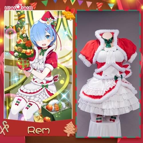 1 Deposit= $5 Coupon UWOWO Rem Cosplay Re:Life in a different world from zero Costume Rem Ram Party Halloween