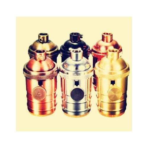 Vintage E27 Lamp Socket Holder Loft Industrial Brass E27 Socket Lampholder Lamp Base For Retro Edison Pendant Light