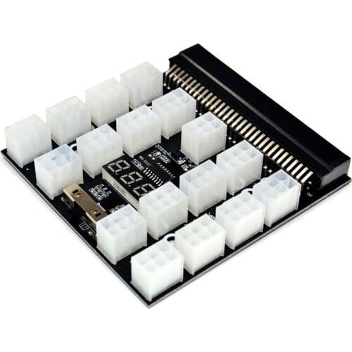 PCI-E 17x 6Pin Power Supply Breakout Board Adapter Converter 12V for Ethereum BTC Antminer Miner Mining HP Server PSU GPU