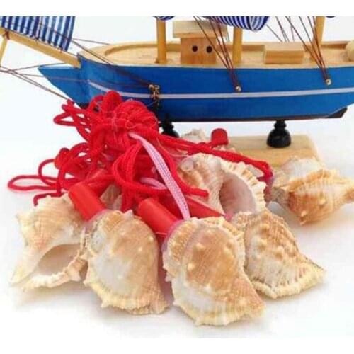 1pcs Creative Natural Shell Pendant Necklace Conch Whistle Survival Tool for Kids Children Tourism Souvenirs Instrument Crafts