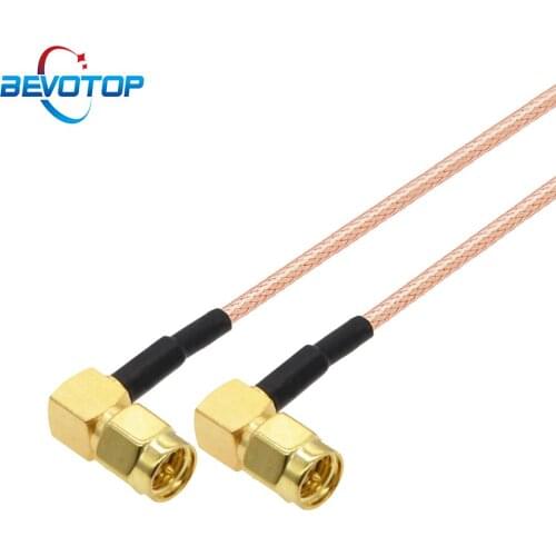 1pcs Right Angle SMA Male to SMA Male Elbow 90 Degree RG316 Pigtail RF Coaxial Cable WiFi Router Antenna Extension Cable Jumper