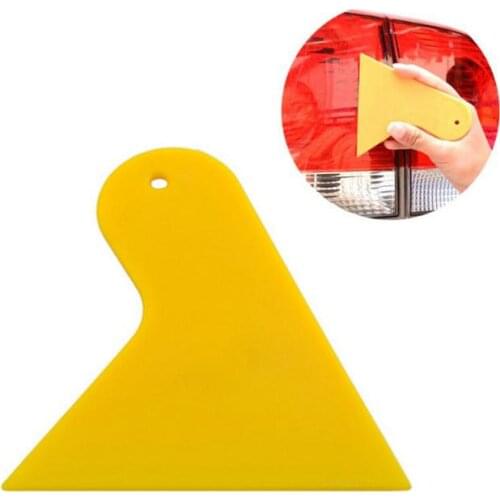 1pc Yellow Scraping Shovel Car Foil Scraper Small Hard Scraping Color Film Scraper Automobiles Wash Maintenance Scraper Dropship