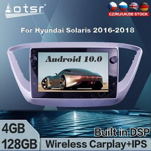 128G PX6 For Hyundai Solaris 2016 -2018 Android Car GPS Navigation Multimedia Player Auto Stereo Radio Tape Recorder DSP carplay