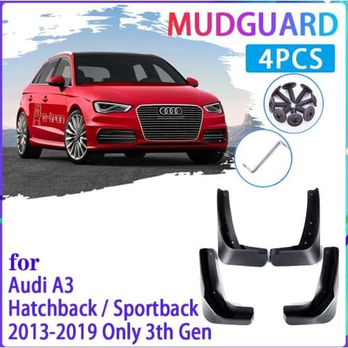 4 PCS Car Mud Flaps for Audi A3 Sportback Hatch 2013~2019 2014 2015 2016 Mudguard Splash Guards Fender Mudflaps Auto Accessories