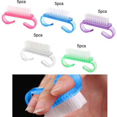 5pcs/set Nail Brush Handle Hand Feet Kids Pedicure Brushes Manicure Tool
