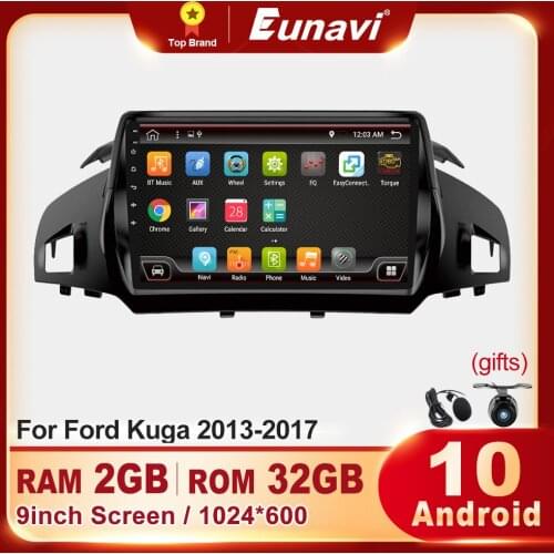 Eunavi 9 inch 2 Din Android System Car Radio Multimedia Video Player Navigation GPS For Ford Kuga 2013-2017 Auto Audio