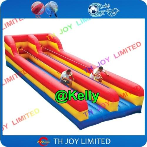 Free air shipping 10x3m durable inflatable bungee run sport game for sale, inflatable bungee code attractive inflatable games