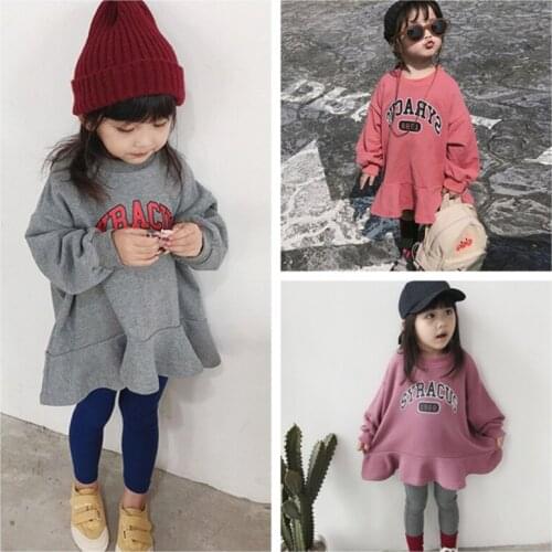 Spring Autumn Kids Baby Girls Cute Tops Kids Loose Letter Print Comfortable Sweatshirt Skirt Sweatshirt