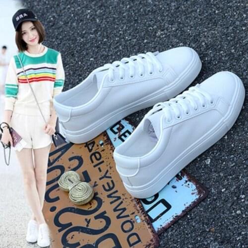 Fashion vulcanized shoes spring and autumn new casual classic solid color female casual white shoes sports shoes
