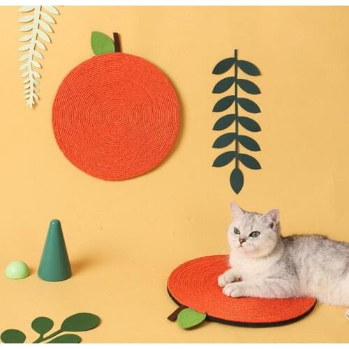 Cat Scratching Board Red Watermelon Shaped Sisal Cat Scratching Mat Balcony Cat Bed