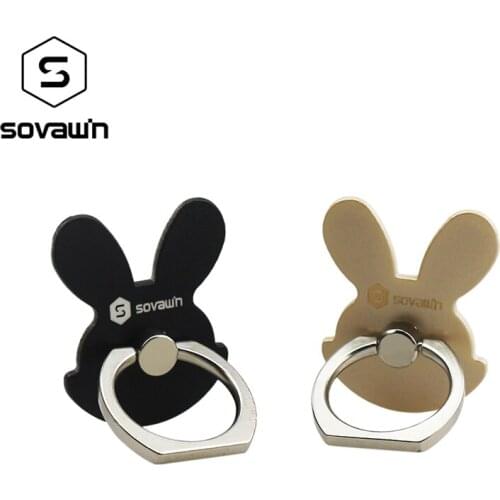 Sovawin Fasion Rabbit Mini Finger Phone Ring Back Holder 360 Rotating Mount Mobile Phone Universal Stand Bracket for Smartphone