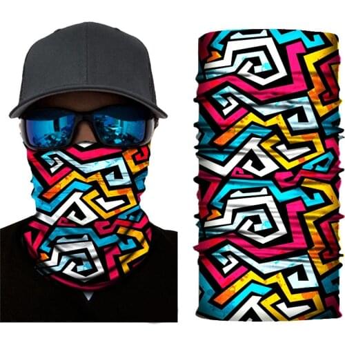 Multifunctional Printed Magic Scarf Outdoor Seamless Balaclava Bandana Buffs Neck Warmer Gaiter Face Cover Riding Fishing Mask