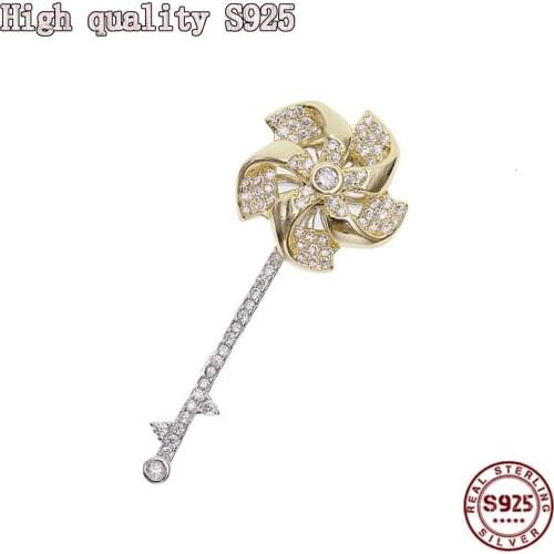 Fashion Jewelry, High-Quality Rotating Windmill Brooch, Exquisite Brooch Inlaid With Zircon