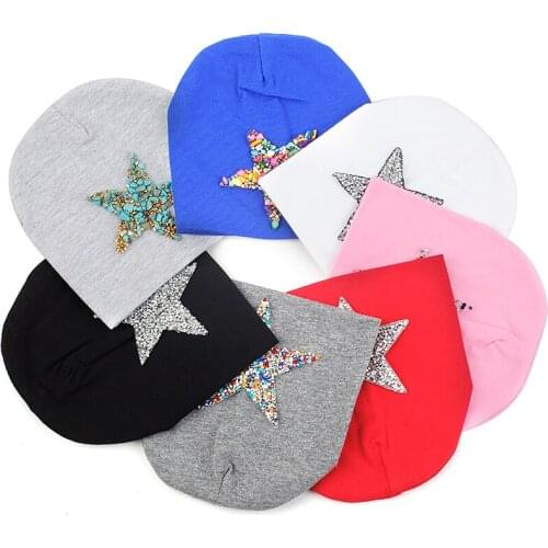 Newborn Soft Pentagram Cotton Hats For baby Girls Hats 0-3 Month Kids Boys Children Spring Skullies Beanies Hat Cap Accessories