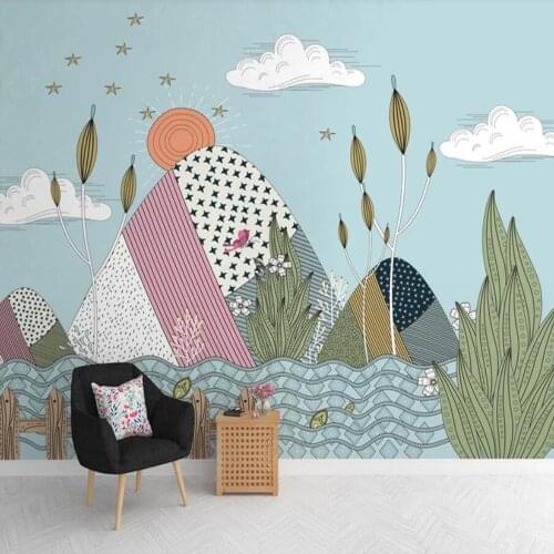 Nordic 3D Creative Cactus Mural Kids Bedroom Wallpaper Mural Art Wall Decals Mural Paper Rolls Contact Paper Roll 3d Wall Murals