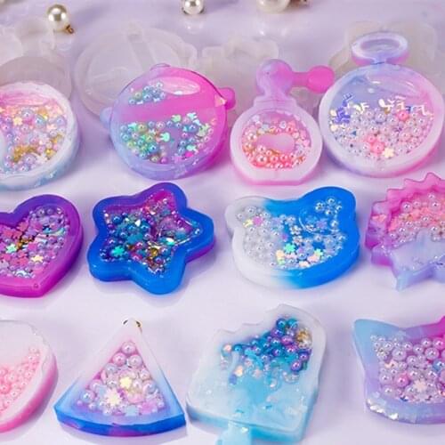 New Shaker Molds Quicksand Camer Global Drink Epoxy Resin Molds Silicone Mold Star Bear Key Chain Charm Craft Pendant Tools