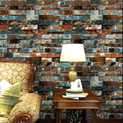 Wellyu Imitation brick pattern brick wallpaper retro nostalgic antique old 3d stone pattern marble background wallpaper