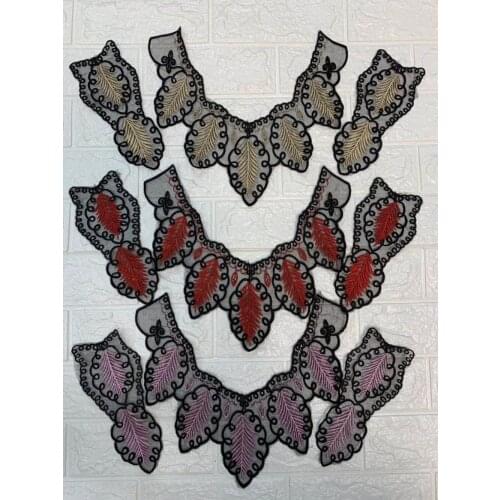 Polyester embroidery net base collar set applique,embroidery decoration collar set,HF190409C
