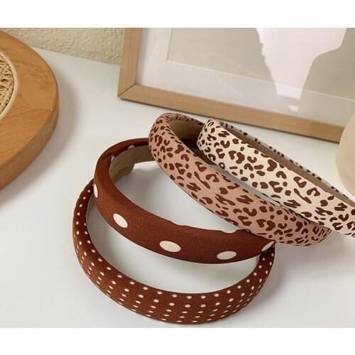 Retro Leopard Headband for Women Simple Thin Cows Spots Hair Hoop Zebra Hairbands Turban Fashion Daily Street Hair Accessories