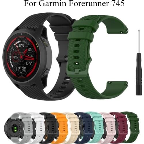 22mm Watch Band For Garmin Forerunner 745 Silicone Bracelet Quick Release Watch Strap For Garmin Forerunner745 Wristband