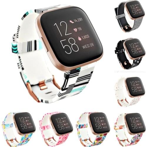 For Versa Lite/Versa/Versa 2 Watchbands Fashion Flower Printed Silicone Strap Men Women Replacement Sport Wrist Band Strap