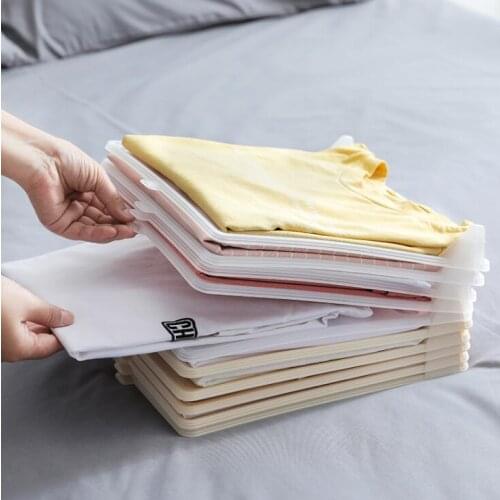 4PCS Fast Clothes Fold Board Clothing Organization System Shirt Folder Travel Closet Drawer Stack Household Closet Organizer